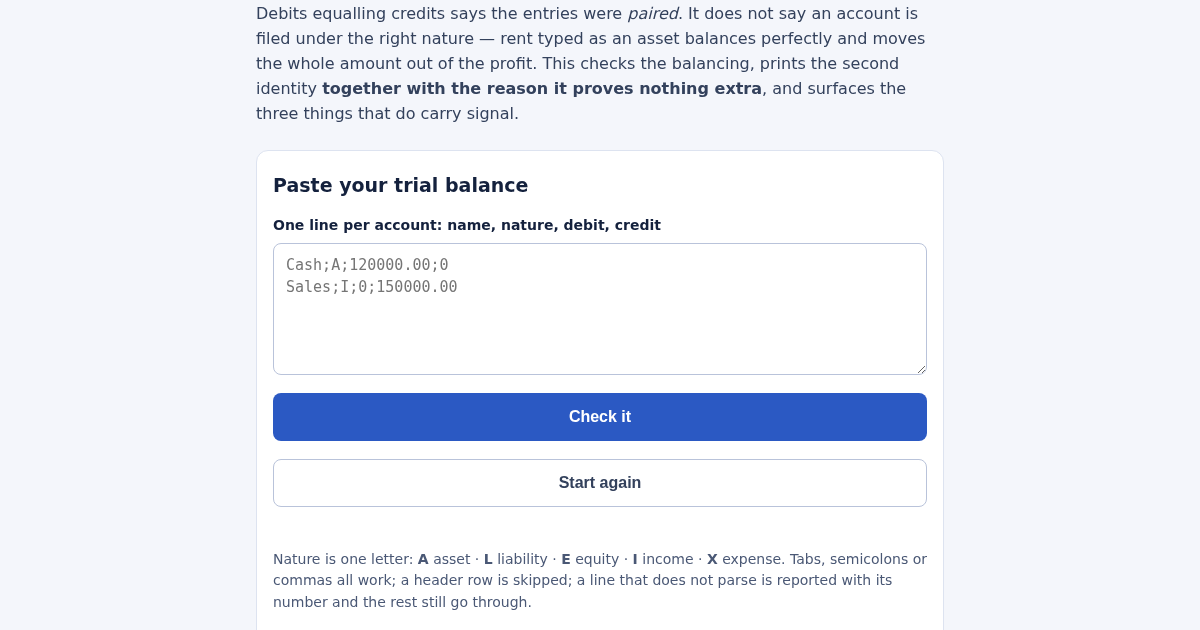 Trial balance: what balancing proves